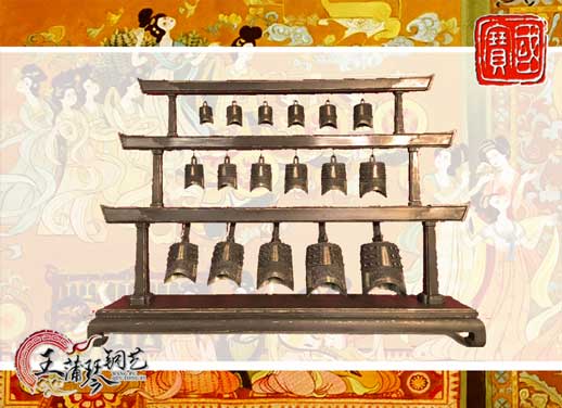 山東客戶定制17件古編鐘，迎賓編鐘古樂
